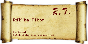 Róka Tibor névjegykártya